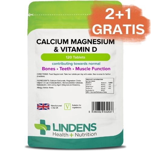 2+1 gratis Lindens Kalcij, magnezij in vitamin D, 120 tablet