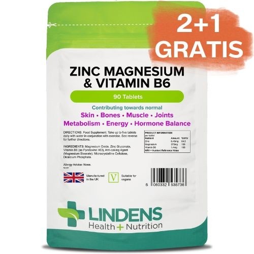 2+1 gratis Lindens Cink, magnezij in vitamin B6, 90 tablet