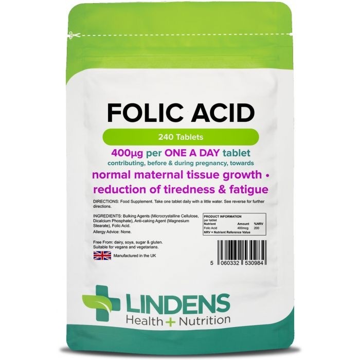Lindens Folic Acid - folna kislina, 240 tablet