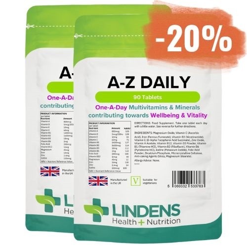 2x 90 tablet Lindens multivitamini in minerali A-Z za vsak dan