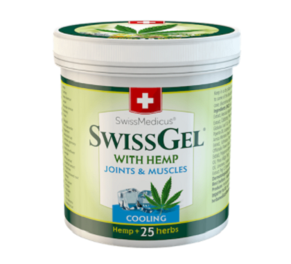 SwissMedicus Konjski balzam hladilni gel z oljem konoplje, 250ml