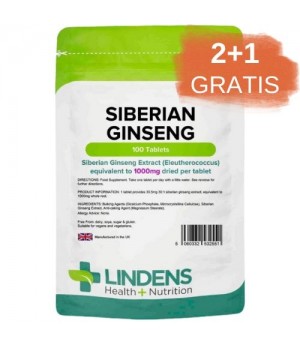 2+1 gratis Lindens Sibirski ginseng 1000 mg, 100 tablet