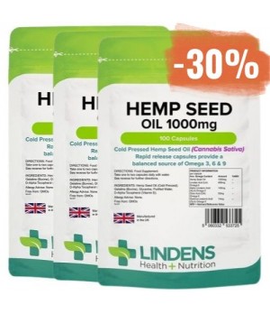 3x 100 kapsul Lindens Olje konopljinih semen 1000 mg - uravnotežen vir Omega 3 & 6