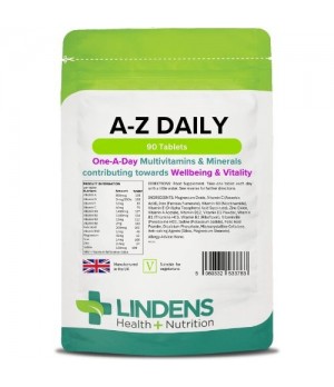 Lindens A-Z Daily Multivitamins & Minerals – multivitamini in minerali A-Z za vsak dan, 90 tablet