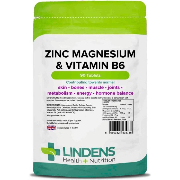 Lindens Zinc Magnesium & Vitamin B6 – Cink, magnezij in vitamin B6, 90 tablet